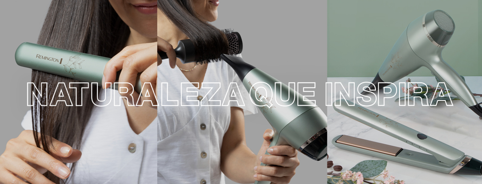 Productos Remington con acondicionadores naturales.