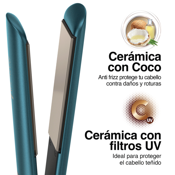 Plancha Alisadora S8607 de la línea Advanced Coconut Therapy de Remington