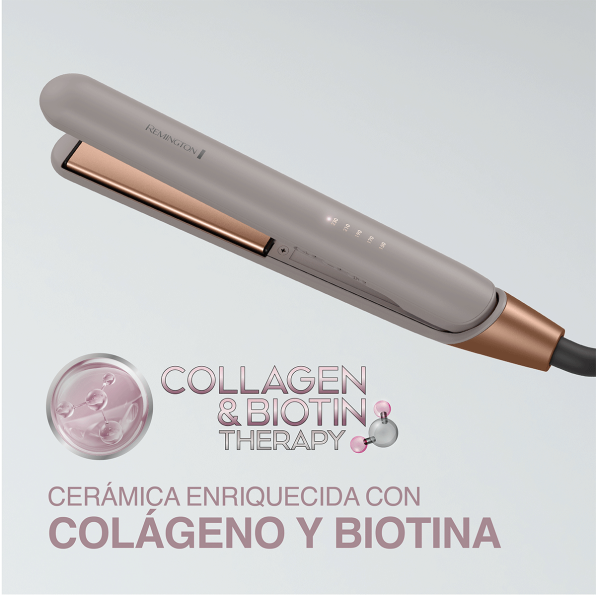 Plancha Alisadora S31A -220R de la línea Collagen & Biotin Therapy™ de Remington