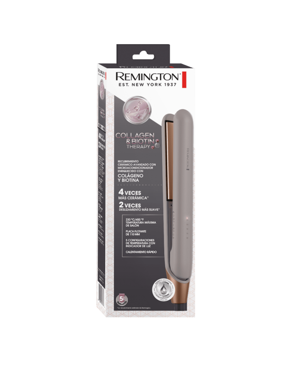 Plancha Alisadora S31A -220R de la línea Collagen & Biotin Therapy™ de Remington