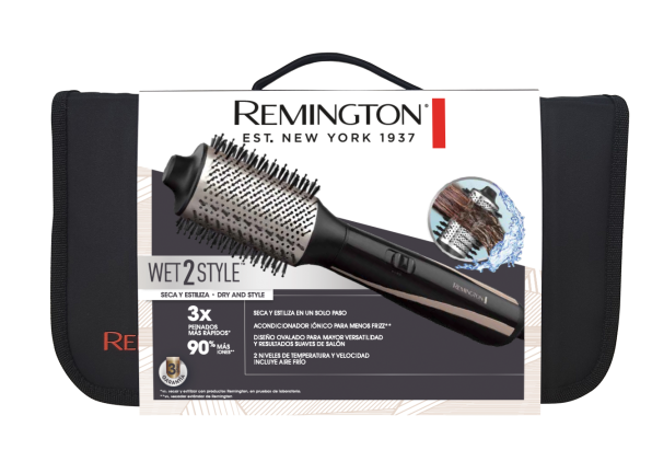 Cepillo Hot Air Styler AS21AO de la línea Wet2Style de Remington.