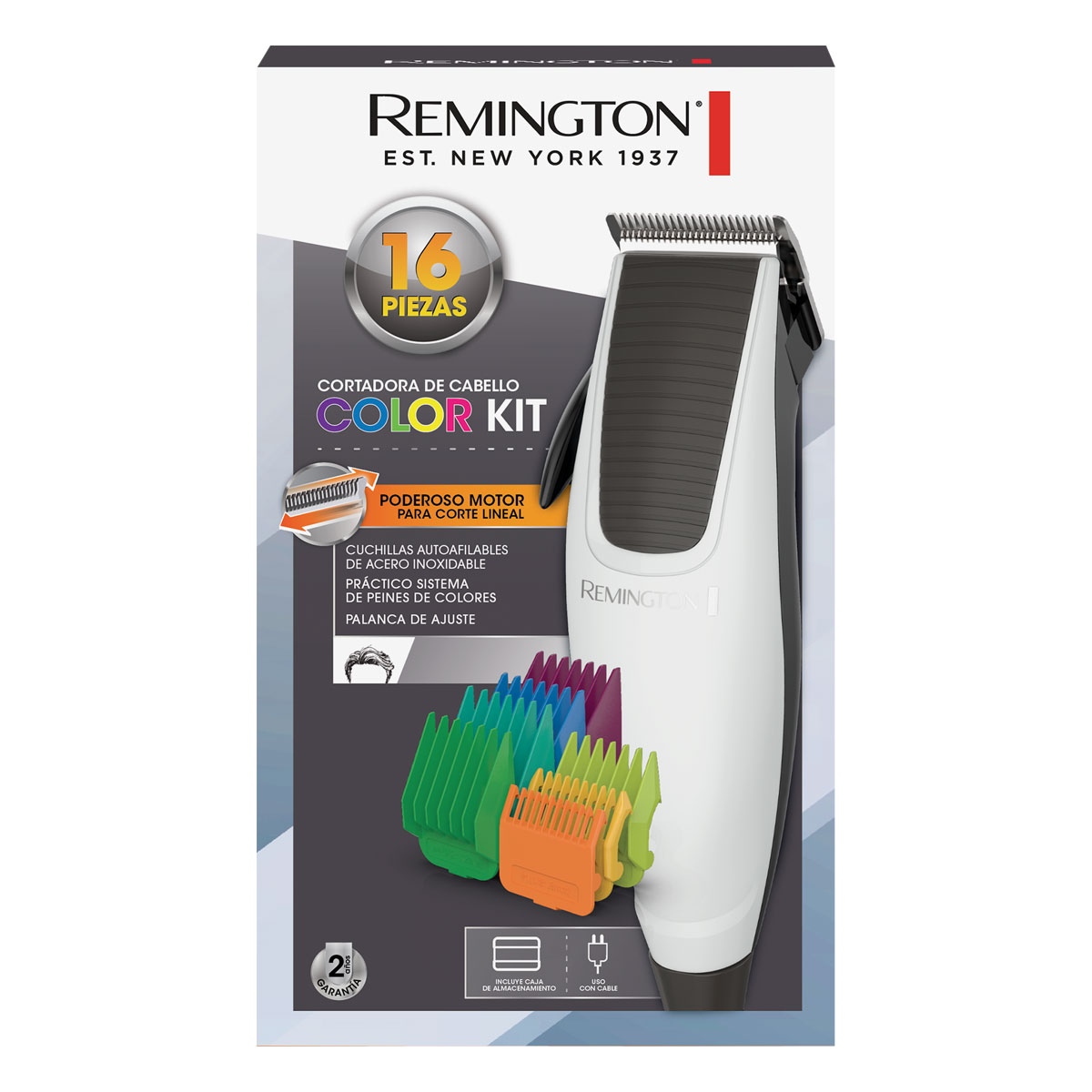 Cortadora De Cabello Remington con peines de colores