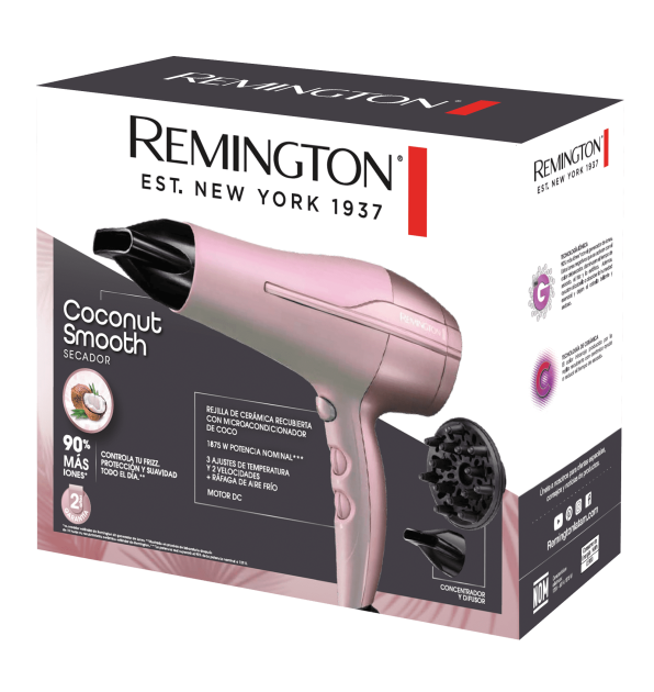 Secador de cabello D5901 de la línea Coconut Smooth de Remington.