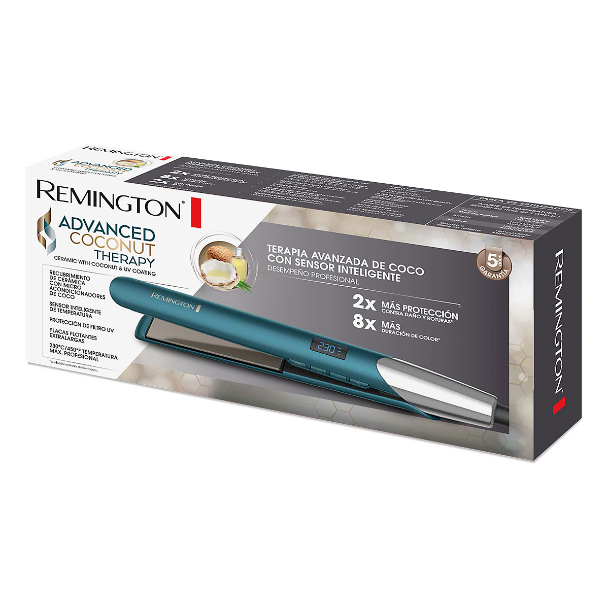 Plancha alisadora remington keratin therapy con microacondicionador de  keratina y aceite de argán, s8599-110f