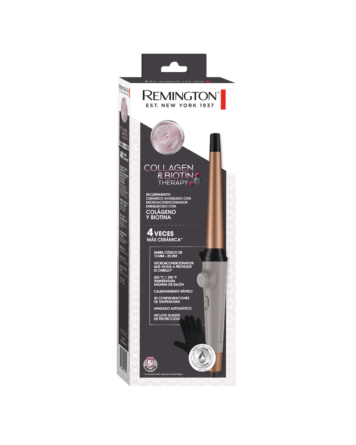 Rizador de cabello CI23AW de la línea Collagen & Biotin de Remington.