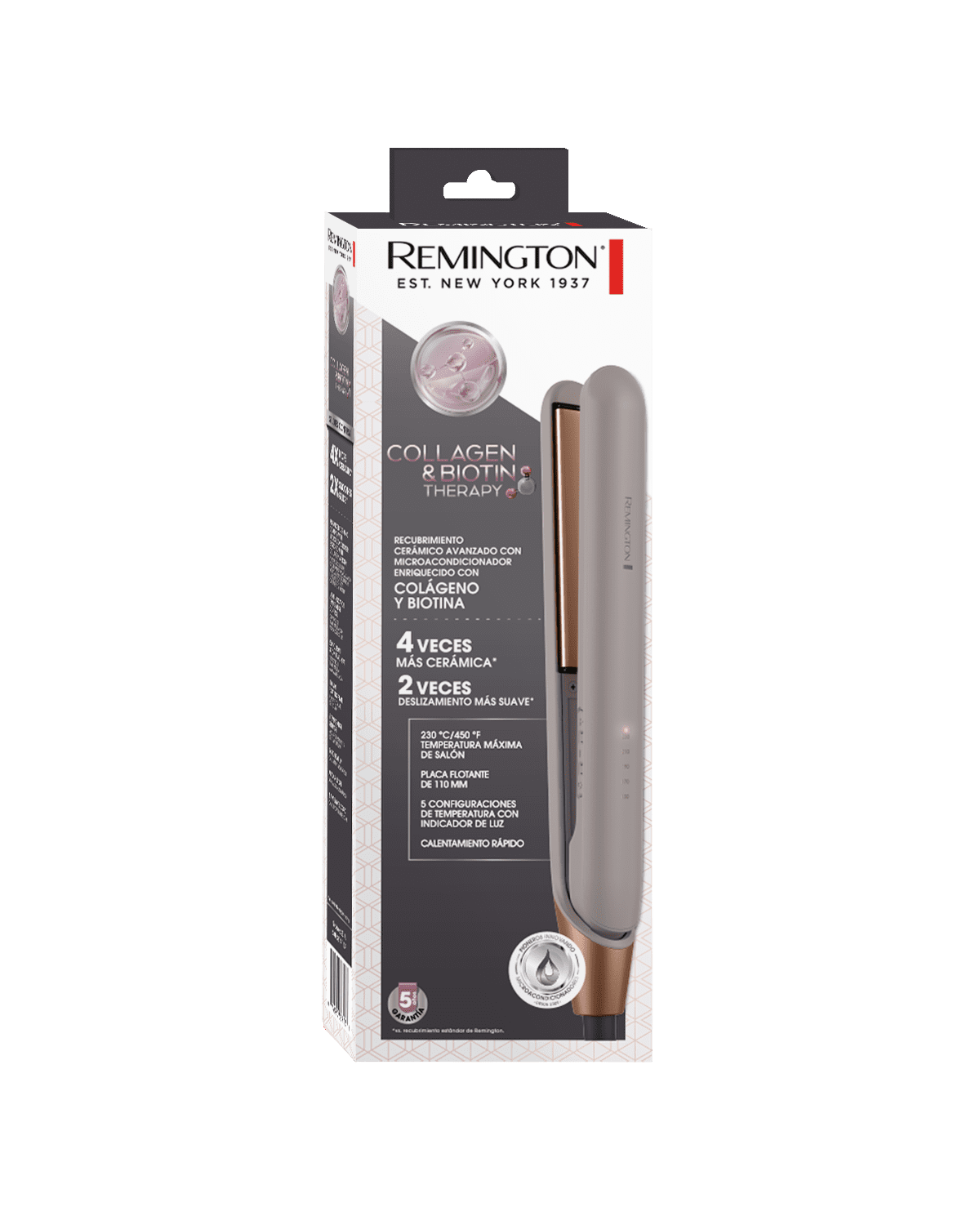 Plancha alisadora Remington Collagen and Biotin Therapy™ – Remington México