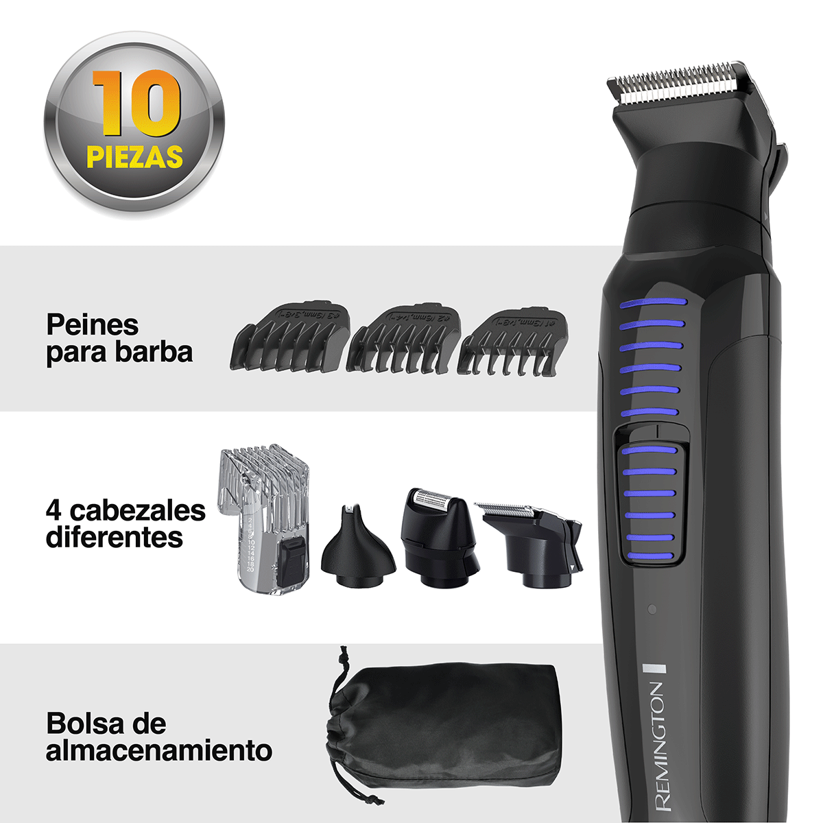 Cortadora Personal Remington Recargable Kit Todo en 1