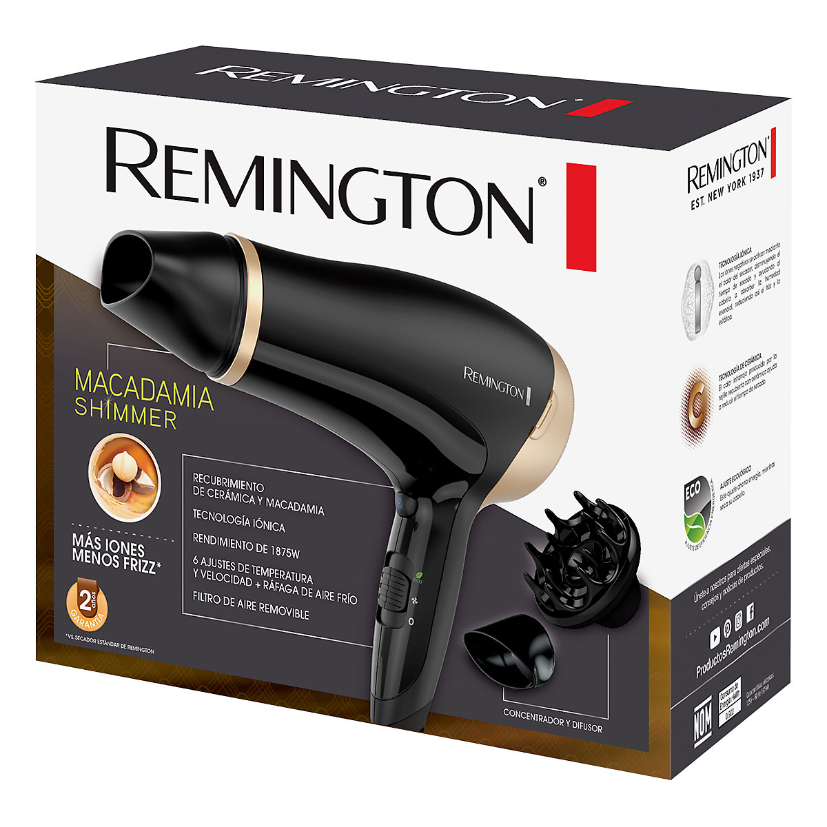 Fotografía de Secador Remington Macadamia Shimmer 02